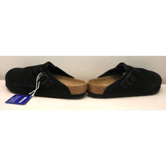Birkenstock 0660471 Men's Sz 43 US 10 Black Suede Boston Soft Footbed Clogs - Picture 13 of 15